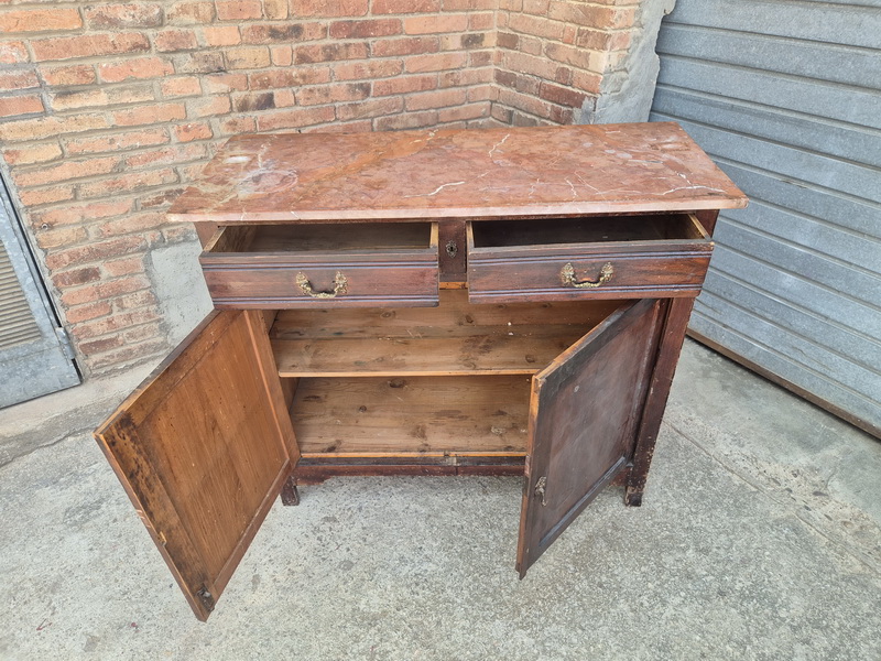 mueble aparador comoda madera marmol badera 102x116.5x48.5 1u